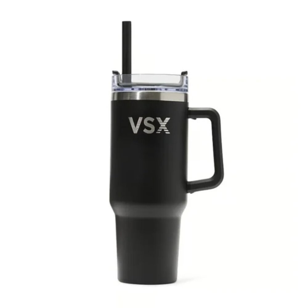 Victoria's Secret VSX 2024 stainless steel 40 oz TUMBLER straw black NEW IN BOX